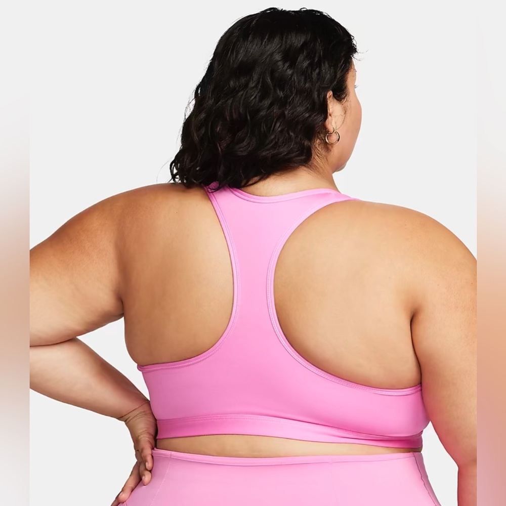 Nike Swoosh Women’s 1X Medium Support Padded Racerback Sports Bra Playful Pink - Picture 8 of 9